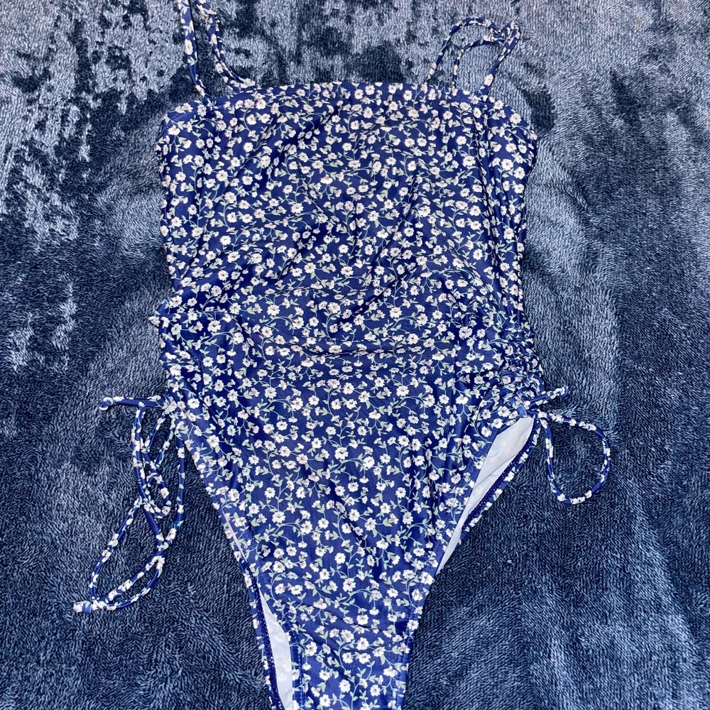 Blue And White Bathing Suit